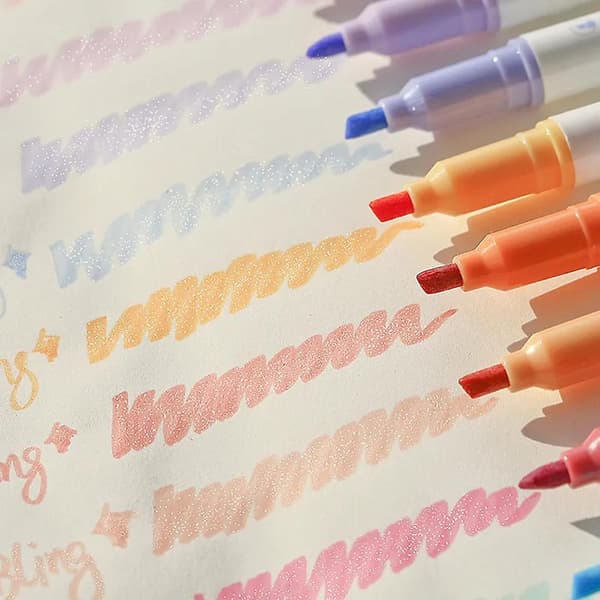4-delt glitter highlighterpen sæt DIY scrapbog tegneblyanter til børn og voksne A
