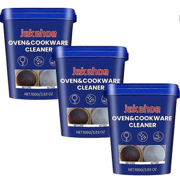 Rustfrit stål pletrensevoks kraftig oliepletfjernelsespasta til køkkengrej (3 stk.)