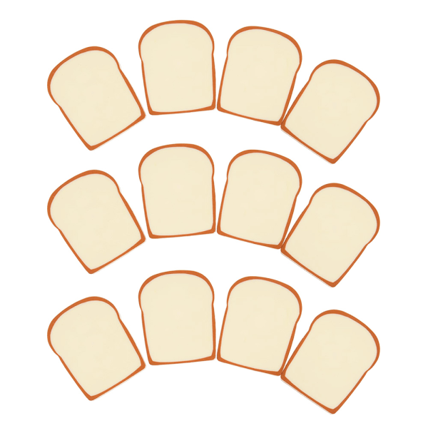 3 stk Creative Cartoon Toast Brød Eraser Student Modifisert