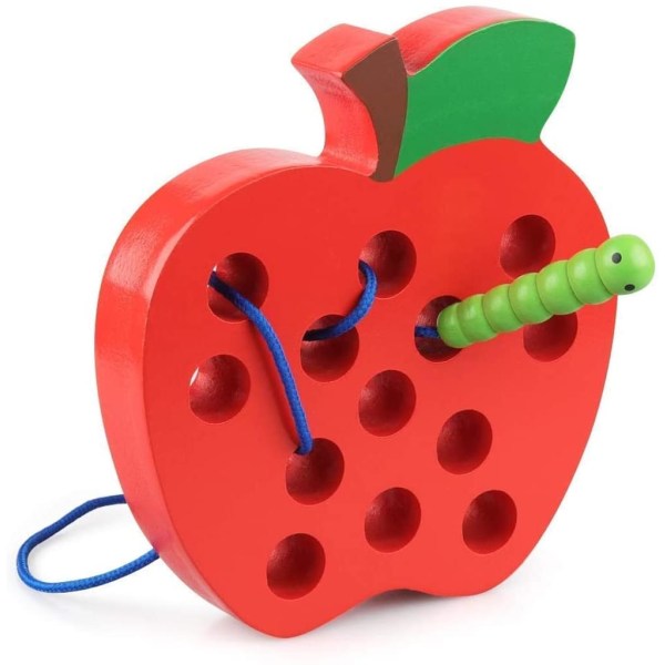 Trådspel äpple, trådspel trä, tråd leksak,