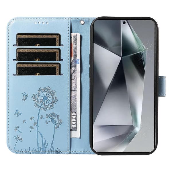 För Samsung Galaxy S25 Ultra Läderfodral Plånboksfodral Maskrosavtryck A