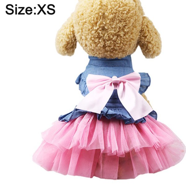 Dog Princess Dress Pet Clothes Dog Wedding Dress Denim Dress