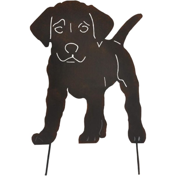 Metall Hundehage Statue Hundedekor Silhouette Stake Dyr