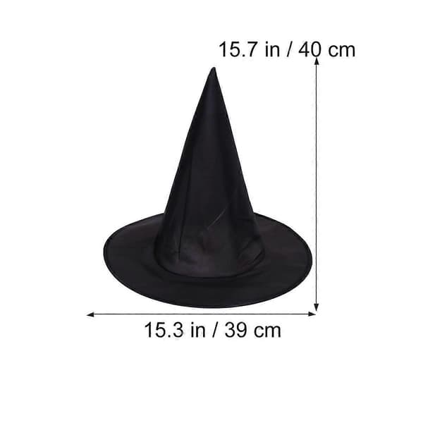 Halloweenhat Sort kasket til Halloweenbrug 3 stk. Stejle heksefesttilbehør A