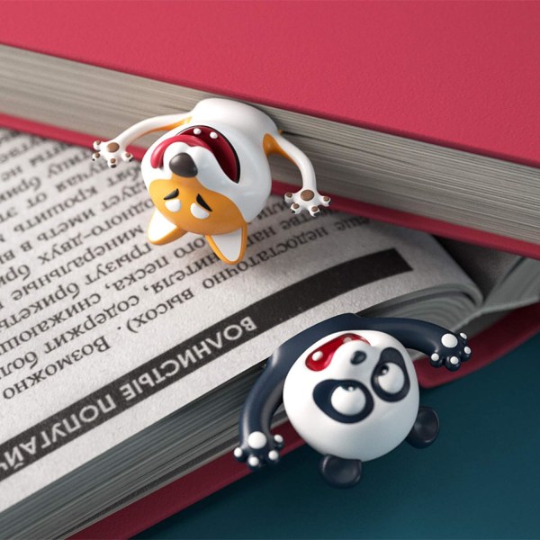 Morsomt bokmerke for barn, sprø venner bokmerker Squashed Cute 3D C