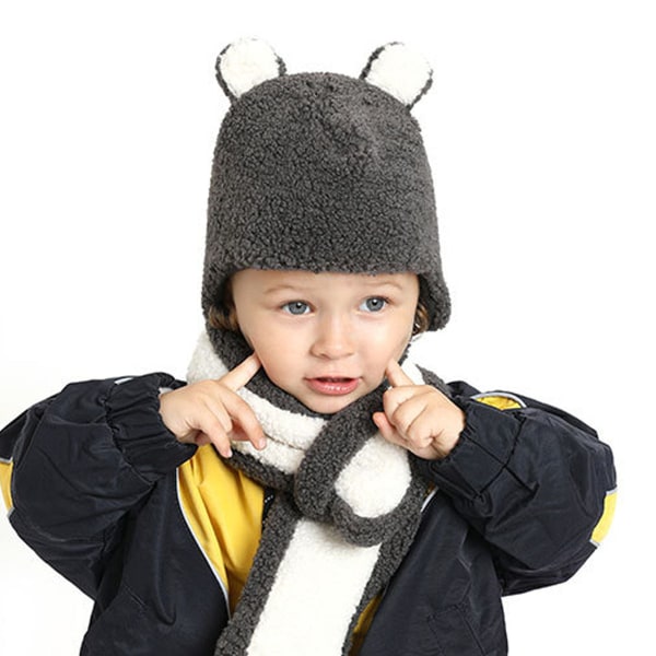 Baby hattu Set huivisetti Talven lämmin pipohuivi Baby kuulosuojaimet