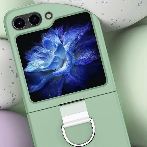Hudfølelse Silikone Foldbart Telefoncover med Ring til Samsung Galaxy Z Flip5