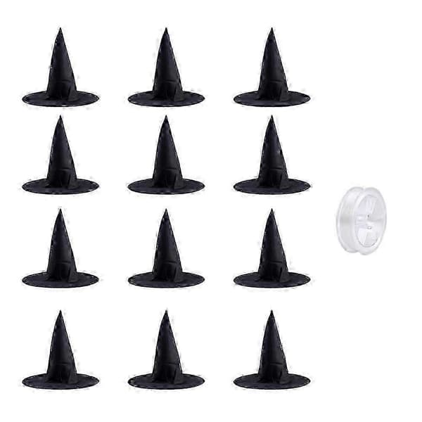 Halloweenhatte Halloween Heksehat Kostume Tilbehør Halloweenfester 37x35cm Sort 1Sæt A