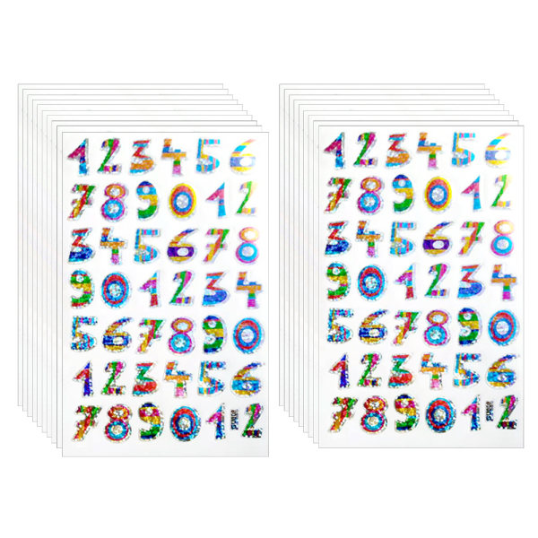 50 ark klistermærker, farvet alfanumerisk klistermærke børnehave,
