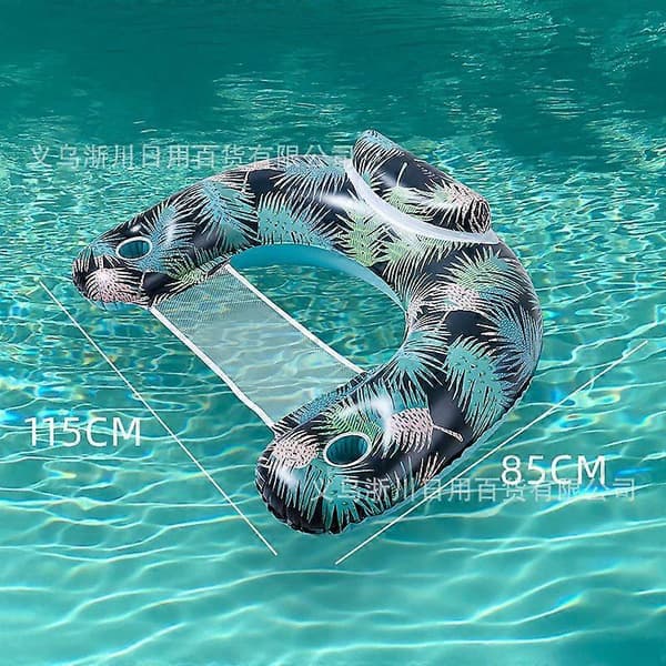 Poolflåd, oppustelige poolflådestole med kopholdere og håndtag, poolflåd perfekte til pool, sø og floder, poollegetøj til fest, afslappende oppustelig A