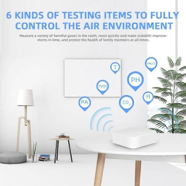 Aubess WiFi/ZigBee Tuya Smart CO2 Luftkvalitet Temperatur Fuktighet PM2.5 Sensor Kol (1st WiFi-version)