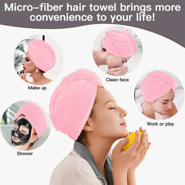 Hårhandduk, Hår turban handduk Twist turban Torka håret mössor