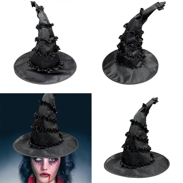 Halloween Troldmandshat Stor Sort Heksehat Drejet Heksehætter Mode Spids Hat Halloween Cosplay Kostumer Sort A