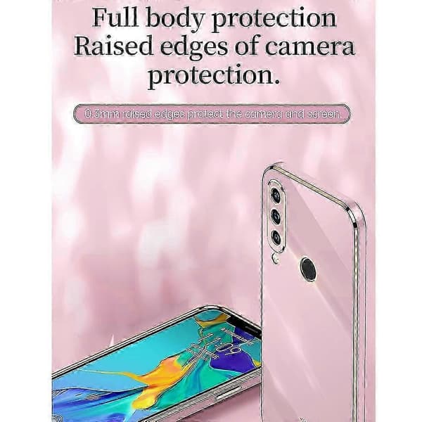 6D Plating TPU-etui med holder til Huawei P30 Lite-sort