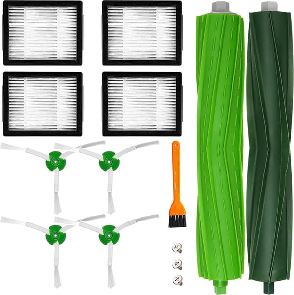 Reservedele Børster til iRobot Roomba i, e, & j Serie E3 E5 E6 E7 i7 i7+/i7 Plus j7 i6 i8 i3 i3+ i4 Plus 3150, Tilbehørssæt Filtre Side