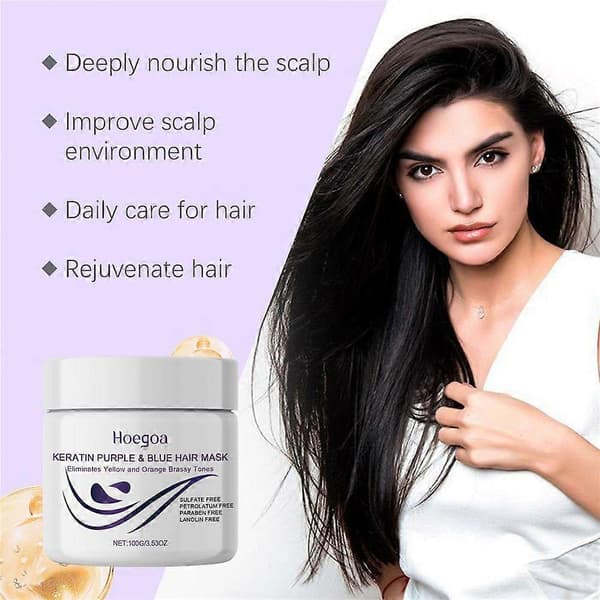 Lila Hårmask, Djupkonditionerande Keratin Hårmask, Ger Glans, Kall Ton, Lätt (5st)
