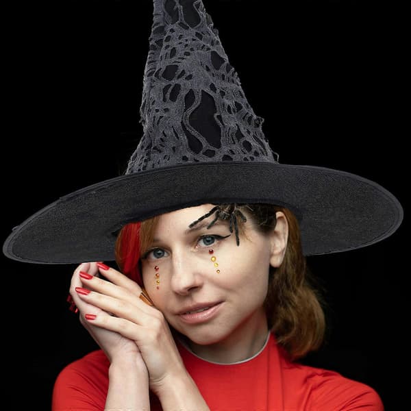 Halloween Cosplay Hat Heksehat til indretning Halloween Broken Holes Kostume A