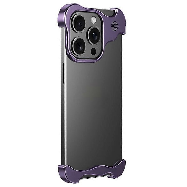 För iPhone 14 Pro Ramlöst Metallfodral Telefonstötfångarskydd med Aromaterapi Tablett