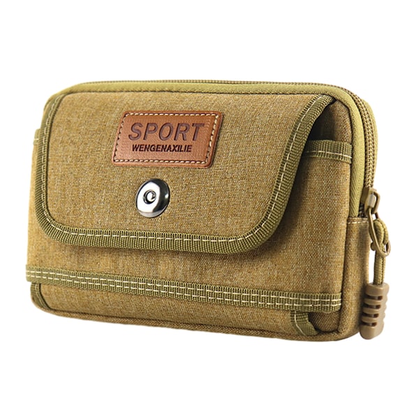 Canvas mobiltelefonväska Multifunktionell slitage bälte Fanny pack mobiltelefonfodral för män