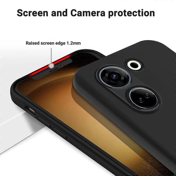 Rent flytende silikon støtsikkert telefondeksel svart for Tecno Camon 20 4G