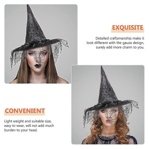 Stoffgaze Halloween Heksehatt Kostymetilbehør til fest A