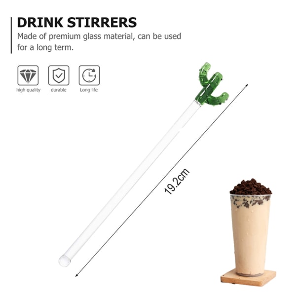 Glas Swizzle Sticks Cactus Cocktail Mixing Sticks Juice Drink