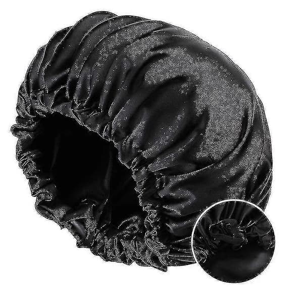 Dybdevirkende varmekappe, mikrobølgeovnsegnet varmekappe til dampning af hårstyling og behandling, dampkappe, dampende hårplejeterapi, sort A