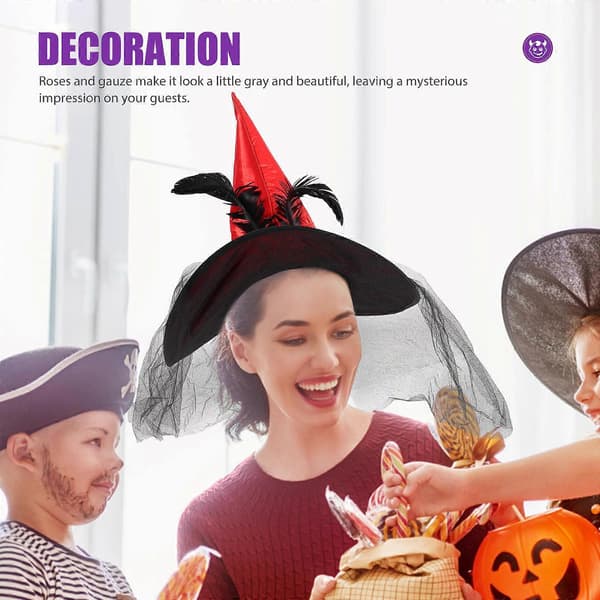 Hatt Halloween Gasväv Ros Design Dekorativ 1st A