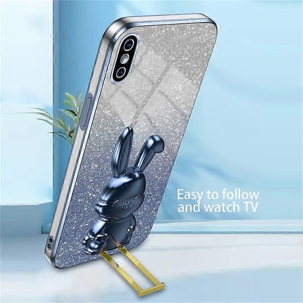 Kompatibel med iPhone XS Max utfällbart stöd telefonfodral fallskydd kaninfodral A