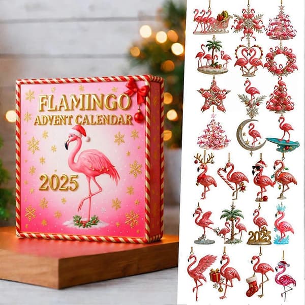 Flamingo Julekalender 2025 24-dages nedtællingskalender til juleudsmykning A