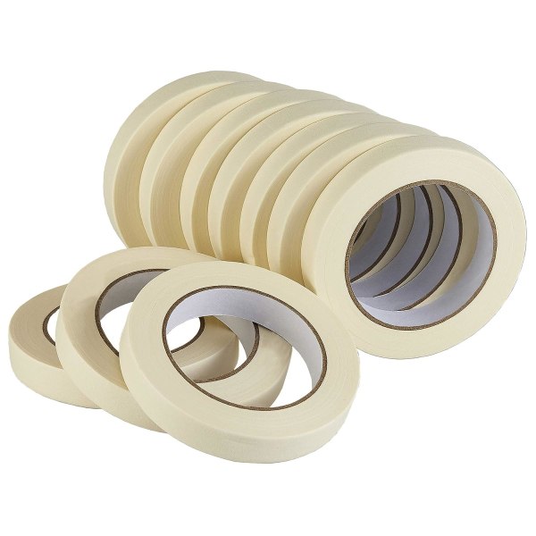 Masking Tape 10 Pack yleiskäyttöinen beige valkoinen väri, 0,75 sis