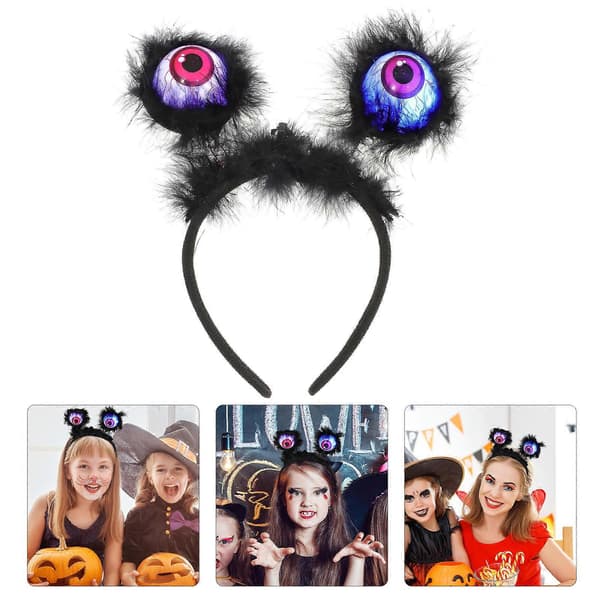 Halloween-hodeplagg til Halloween-bruk med lilla pels A