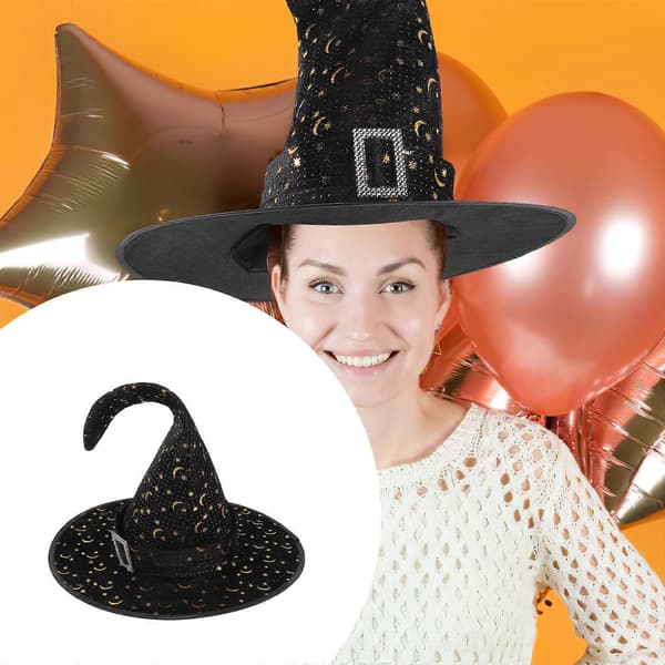 Festhekseshathat Halloween Cosplay Hat til Halloween Festdekoration A