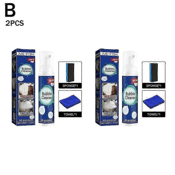 Universal skumspray - 2-pak boblerenser til effektiv rengøring (B 2 sæt) A