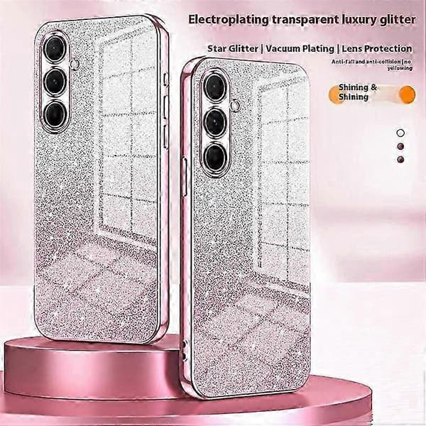 Galvanisering Gradient Glitter TPU-fodral för Galaxy A56 5G Stötsäkert Telefonskydd LösningGrön