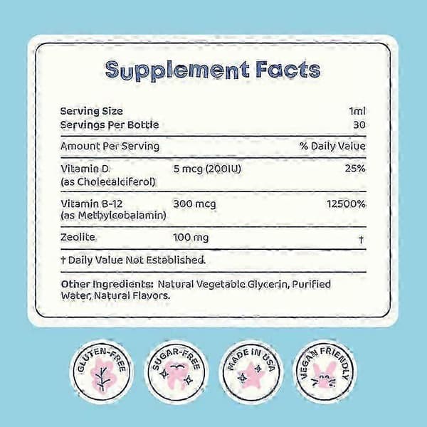 1-3x Zeoliittitipat lapsille Detox Marjanmaku 30ml A