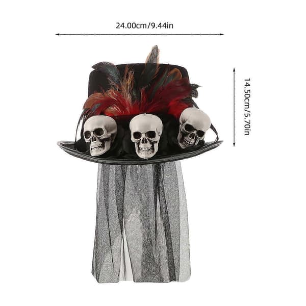 Gotisk hodeskalle-tilbehør Steampunk-hatt for Halloween-arrangementer A