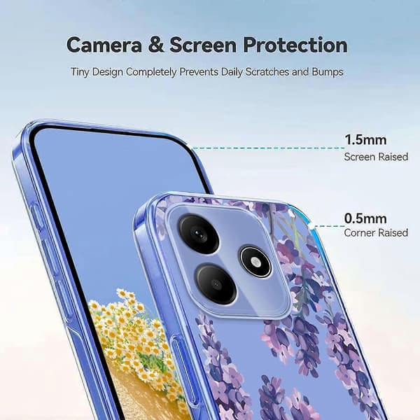 Blommönster Målat TPU-telefonfodral för Redmi Note 14 4G 163.25mm