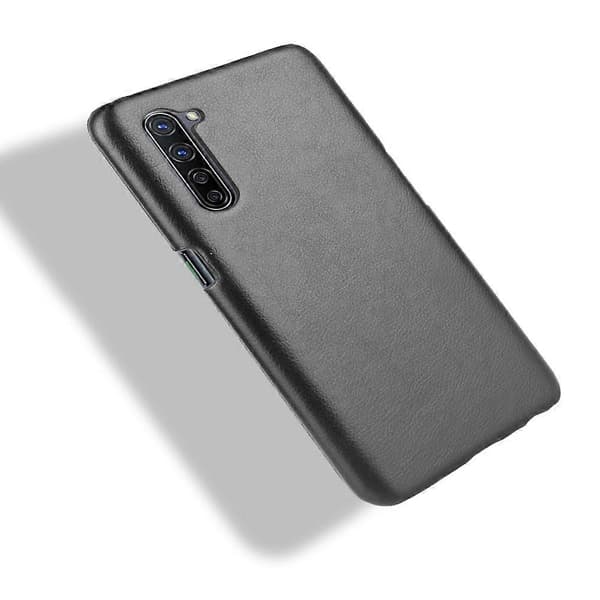 Til OPPO K7 5G støtsikkert PC + PU-deksel med litchitekstur, svart