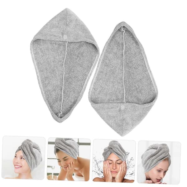 2-pack mikrofiberhårsturban superabsorberande hårtorkhandduk för bad, dusch och resor A