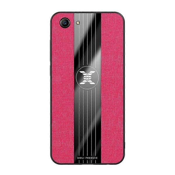 XINLI Stitching Cloth Textue Stötsäkert TPU Skyddsfodral för OPPO A83Röd