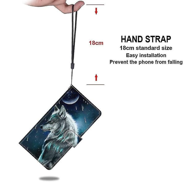 Etui til Samsung Galaxy A32 4g Malet Flip Cover Magnetisk Lukning Ulv A
