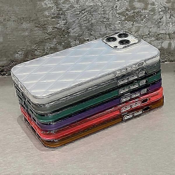 Til iPhone 15 3D Rhombus Galvanisering TPU Hybrid PC MobiltelefoncoverSølviPhone 15