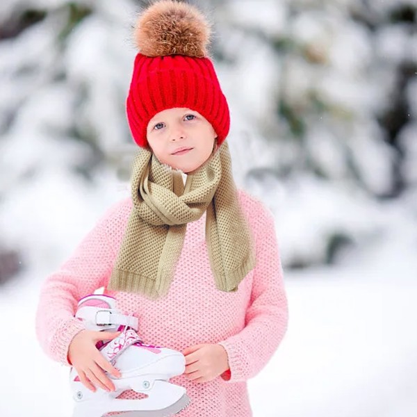 Børn Vinter Infinity Tørklæde Strik Toddler Dreng Piger Tørklæder Bomuld