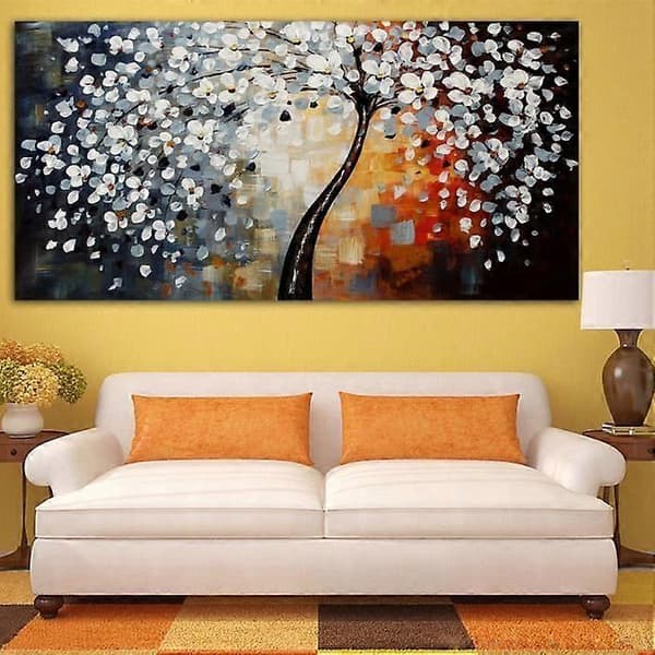 TEMPSA Oljemålning Blomträd Canvas Abstrakt Modern Hemväggdekor A