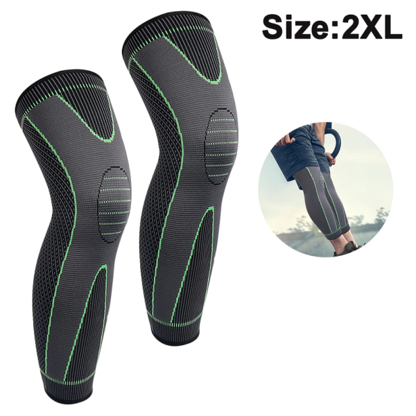 1 par stickade nylon sportförlängda knäskydd för män och
