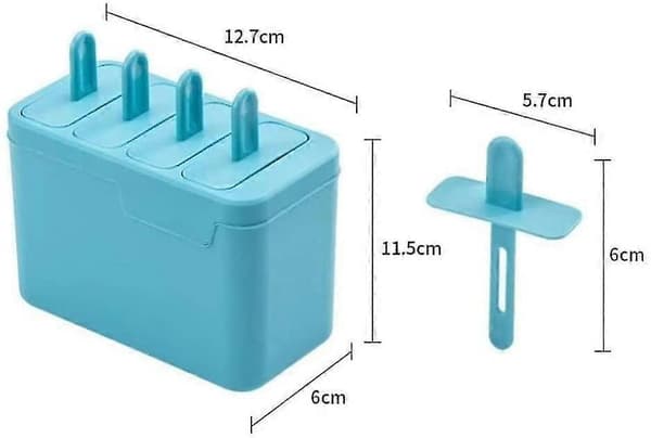 Mini isterningform med 4 forme til friske frugtispinde og frosne lækkerier - Blå A