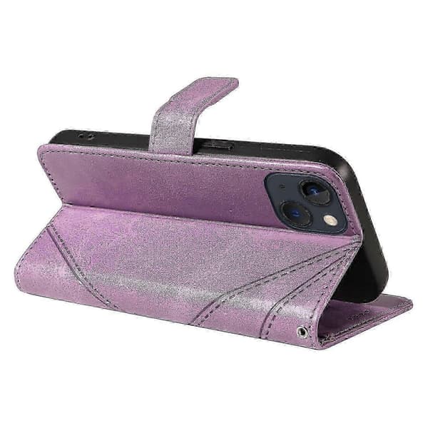 Til iPhone 14 Etui Pung Geometrisk PU Læder Telefoncover Kalvetekstur m A