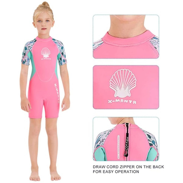 Wetsuit Kids Shorty Thermal Diving Badedrakt for Jenter Gutter Yout