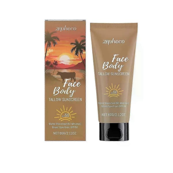 Talg Solcreme, Oksetalg til Huden, Græsfodret Oksetalg Solcreme SPF 50, Ikke-fedtet Vandafvisende A